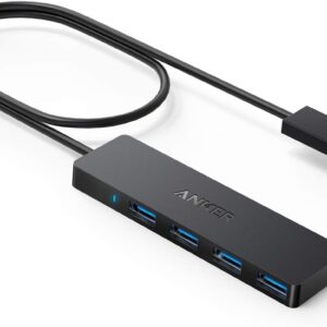 Anker 4-Port USB 3.0 Hub, Ultra-Slim Data USB Hub with 2 ft Extended Cable [Charging Not Supported], for MacBook, Mac Pro, Mac mini, iMac, Surface Pro, XPS, PC, Flash Drive, Mobile HDD